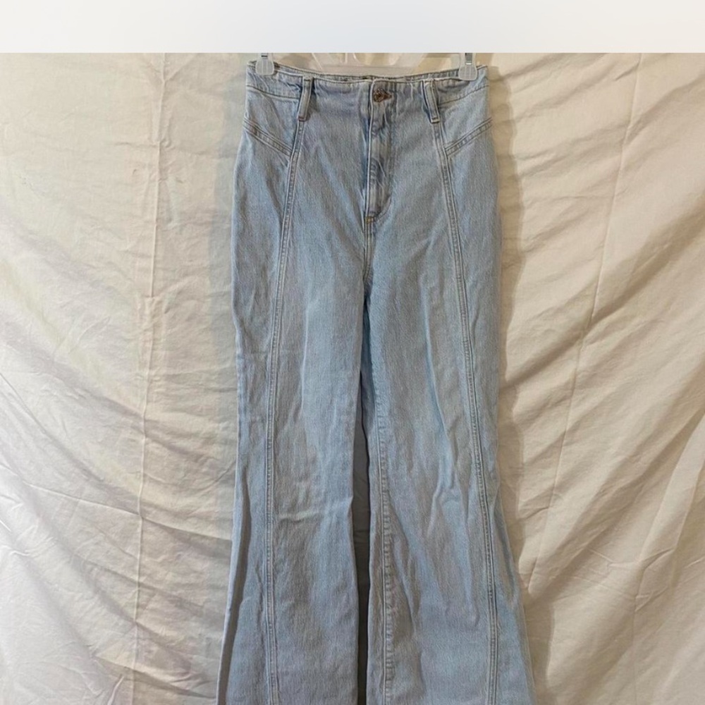We The Free Blue Flare Wide Leg Jeans